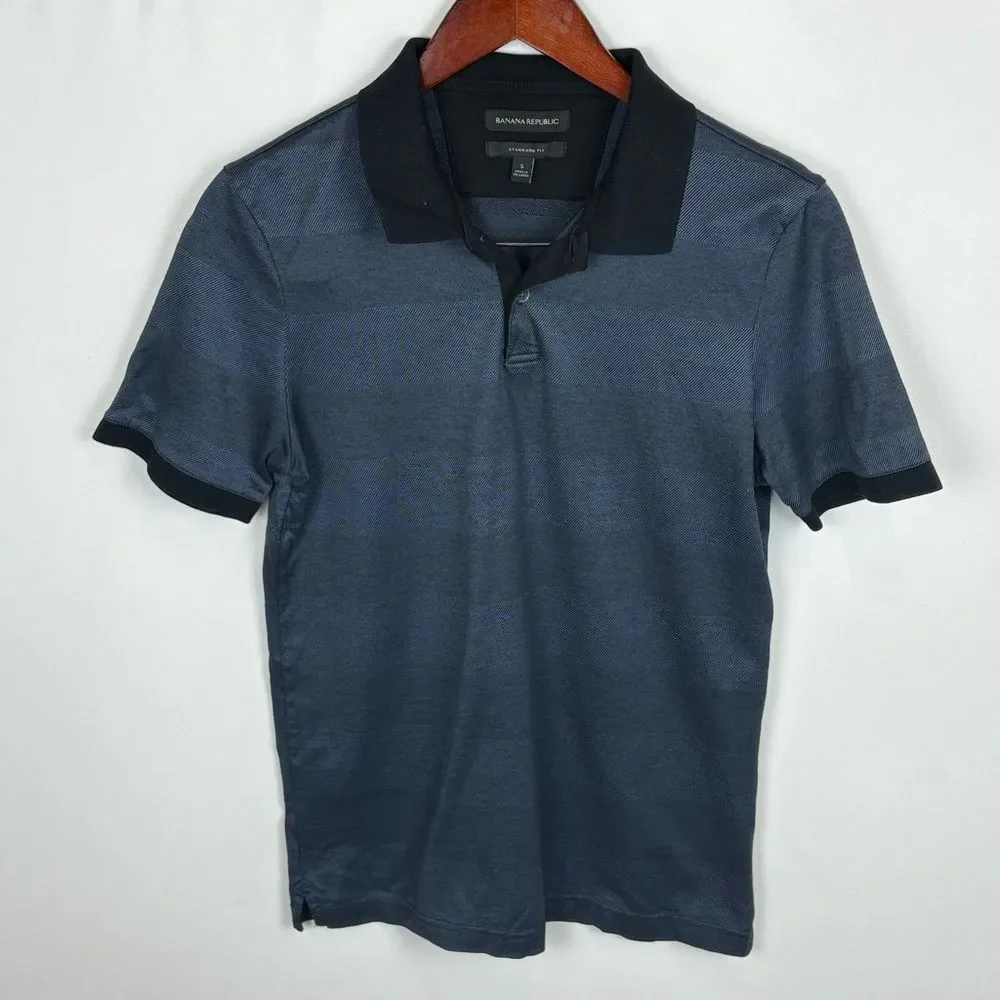 Banana Republic Striped Collared Polo Shirt‎